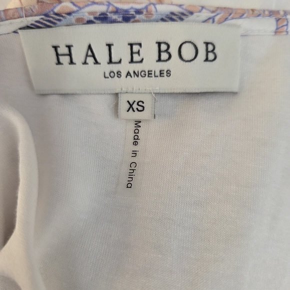 Hale Bob Boho Flowy Maxi Dress With V Neck, Border Print And Flower Buttons XS - Picture 5 of 9